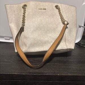 Calvin Klein Cream and Tan Women's Bag